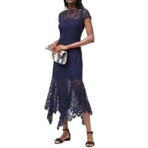 BANANA REPUBLIC LACE RUFFLE NAVY BLUE DRESS - size 4